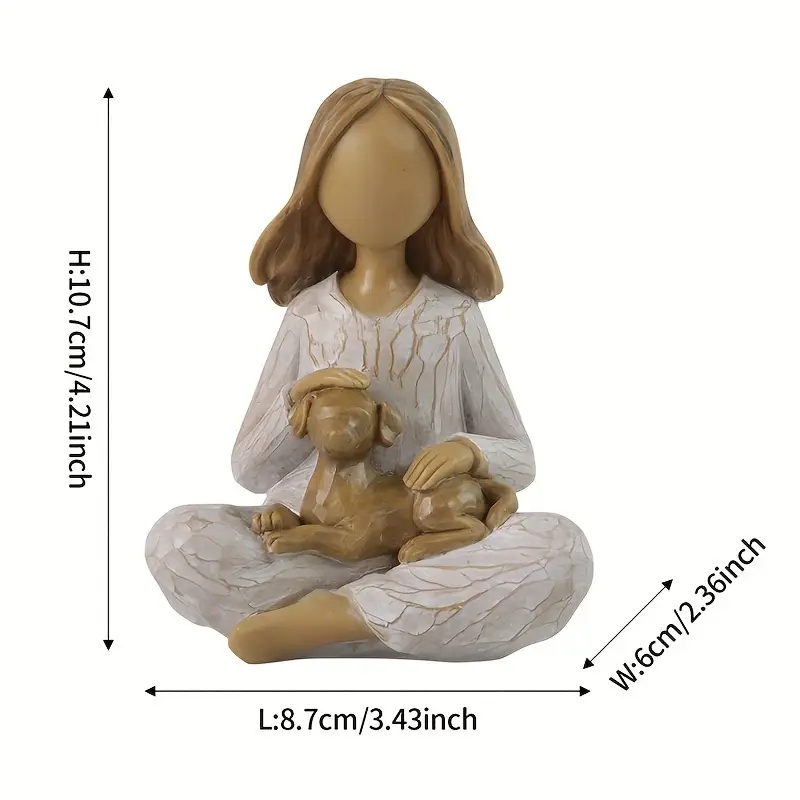 Hand-Painted Memorial Dog Sculpture - Comforting Pet Loss Gift for Departed Pets, Resin Pet Memorial Statue