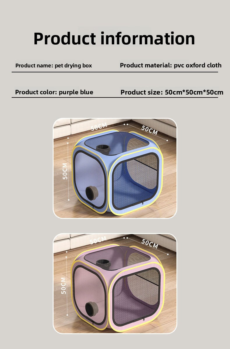 Household hair dryer, pet drying box, cat bath dryer, special hair dryer bag for small dogs