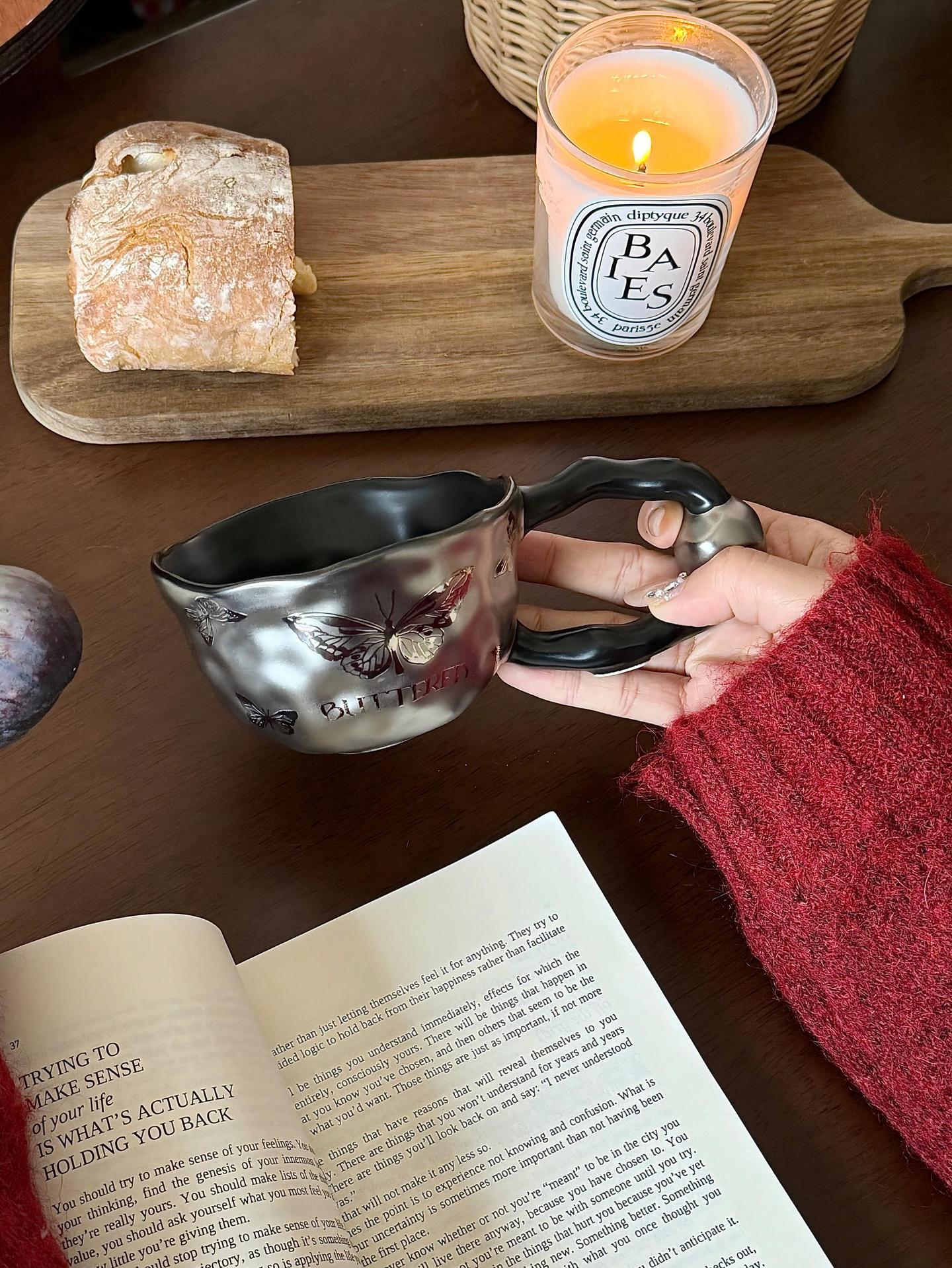 (Three cups)Light Luxury High-End Ceramic Mug Creative High-Value Home Office Elegant Goddess Coffee Cup Tea Cups