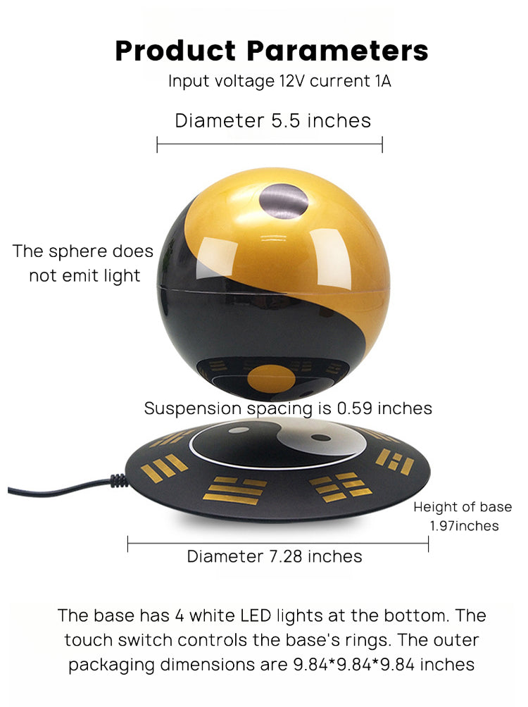 Magnetic Levitation Tai Chi Ball Creative Feng Shui Supplies Home Decor Ornaments Auspicious Supplies Housewarming New Home Opening Gifts