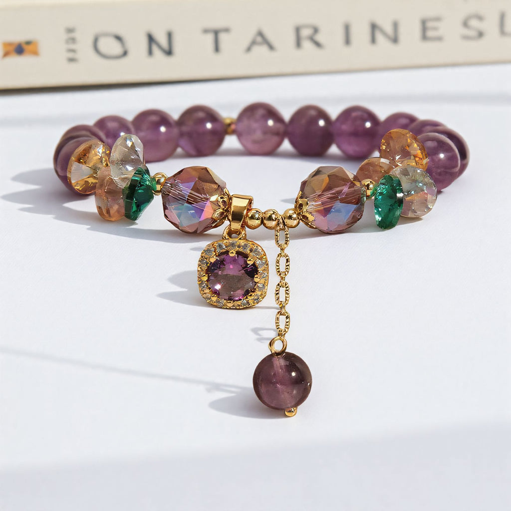 Bracelet Purple Crystal Bracelet Female Ins Niche Design Micro Inlaid Zirconia Hand String