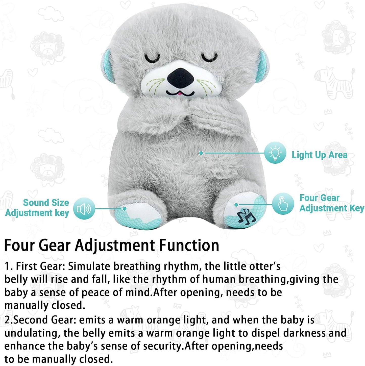 US Local Stock Breathing Stuffed Animal, Mush Plushies for Anxiety and Sleep, Four Gear Adjustment, Portable Plush Toy