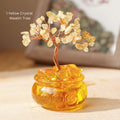 Natural Yellow Crystal Money Tree Glass Ingot Treasure Bowl Crystal Money Tree Home Decoration Desktop Ornament