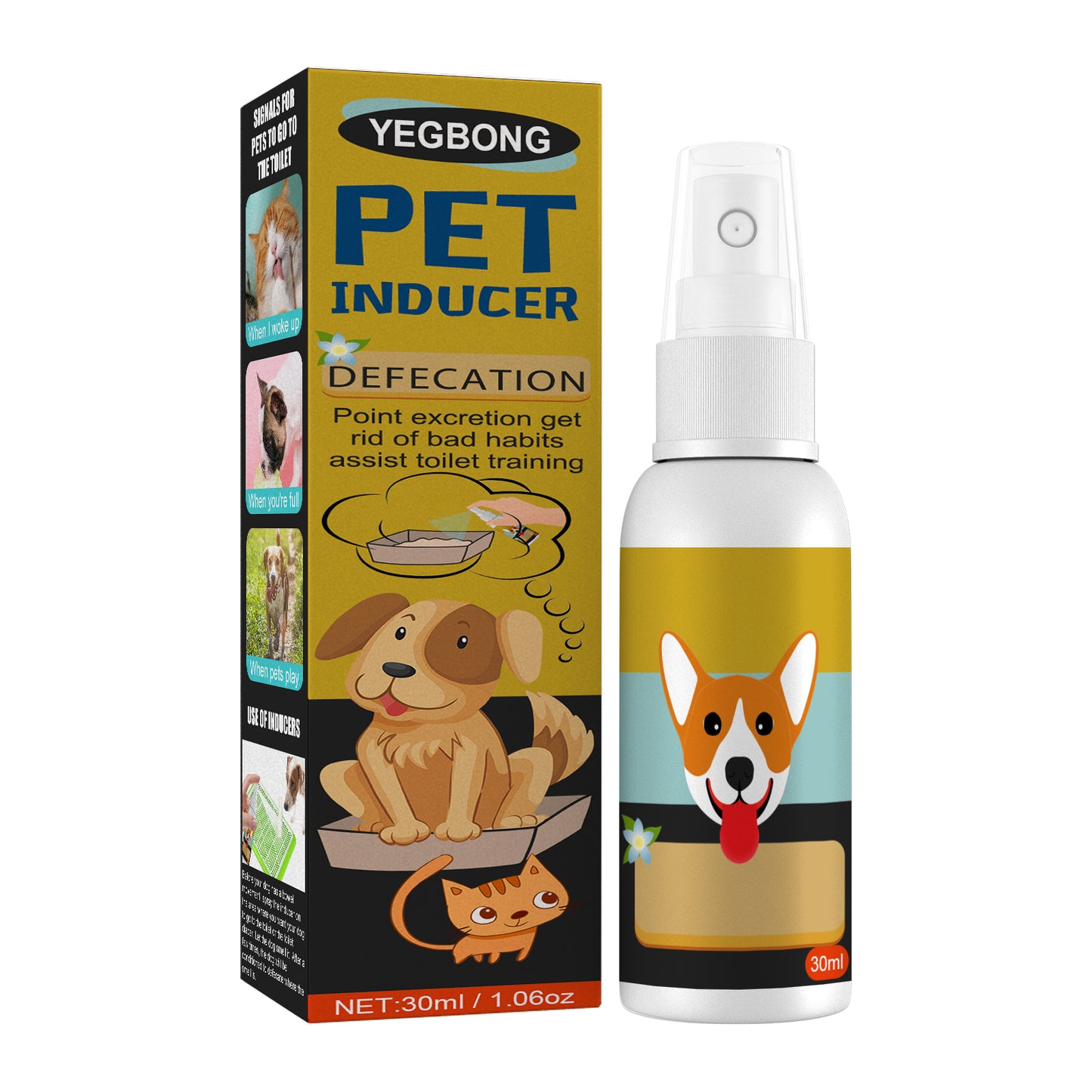 Yegbong Pet Defecation Positioning Spray Pet Potty Training Aid for Cats and Dogs