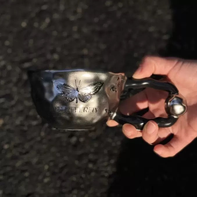 （Three cups）Light Luxury High-End Ceramic Mug Creative High-Value Home Office Elegant Goddess Coffee Cup Tea Cups