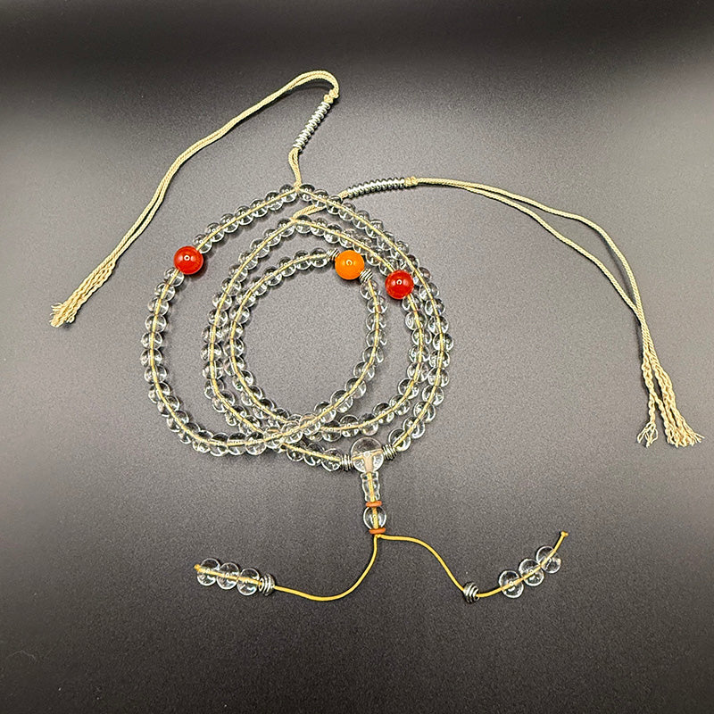 Necklace of 108 white crystal beads（6mm each）