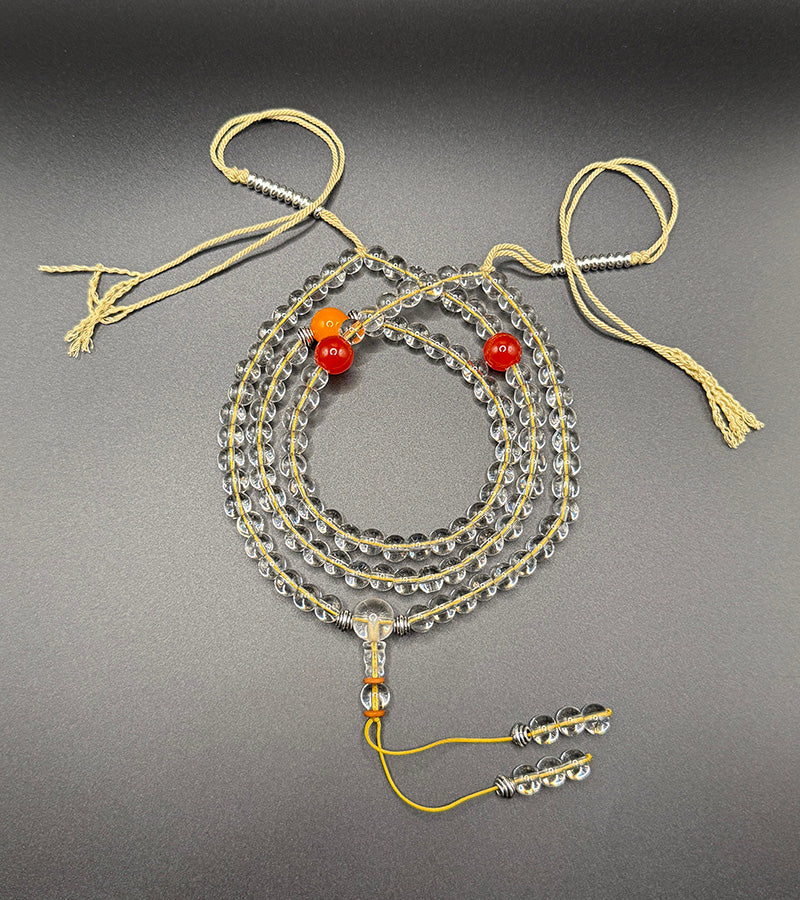 Necklace of 108 white crystal beads（6mm each）