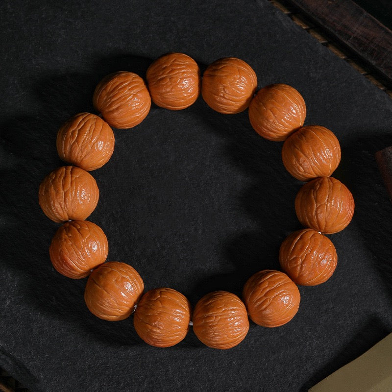 Monkey head walnut bracelet treasure trove style-Wisdom, Luck, Protection, Health, and Wealth