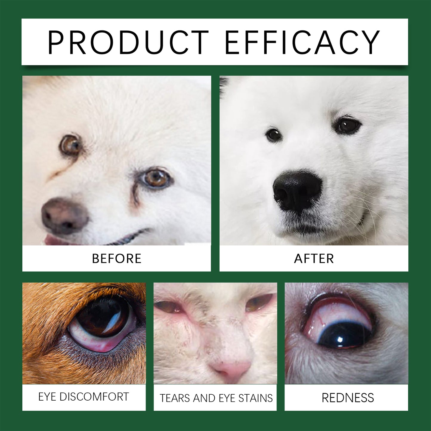 Yegbong Pet Eye Drops Dog Tear Stain Cleaning Pet Eye Drops Cat Eye Cleaning Supplies