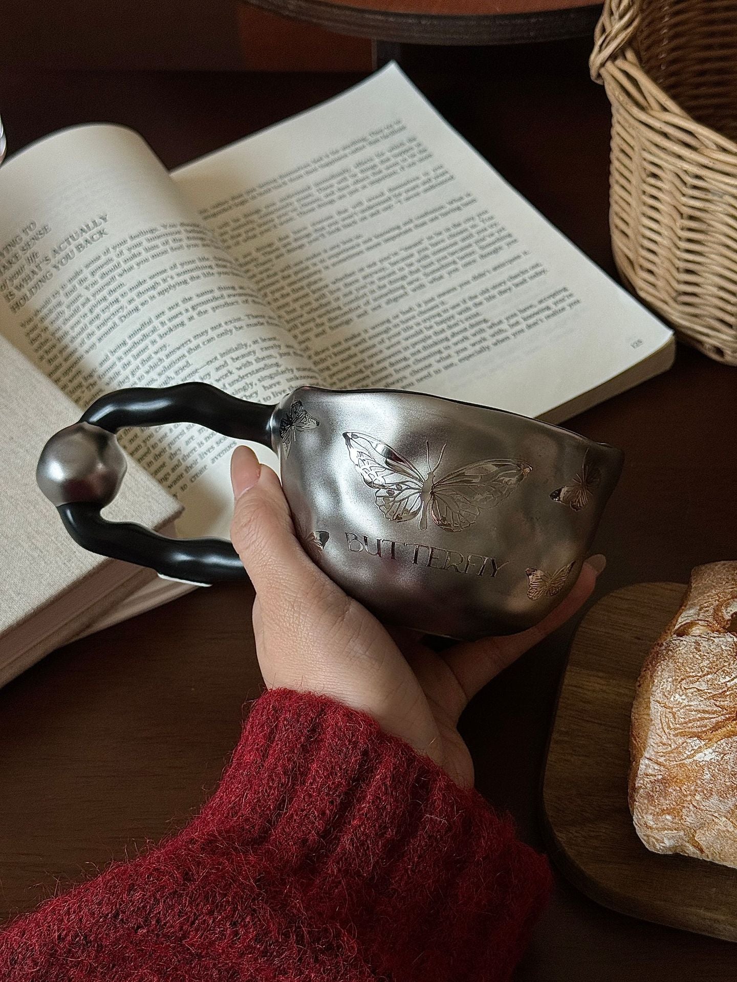 （Three cups）Light Luxury High-End Ceramic Mug Creative High-Value Home Office Elegant Goddess Coffee Cup Tea Cups