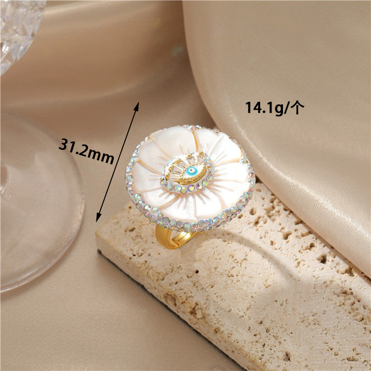 Vintage Style Natural Amethyst Gemstone Ring Niche Temperament Open Retro adjustable openning High-end Feel Ring for Women