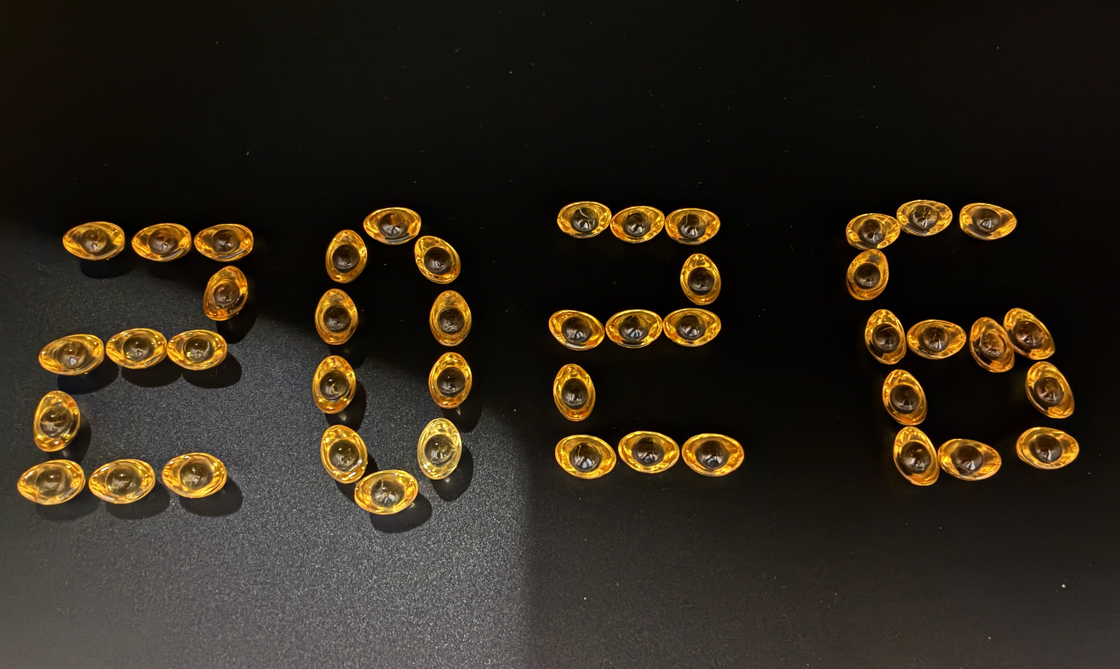 Lucky and Wealthy Yellow Crystal Small Ingot 300 Pieces