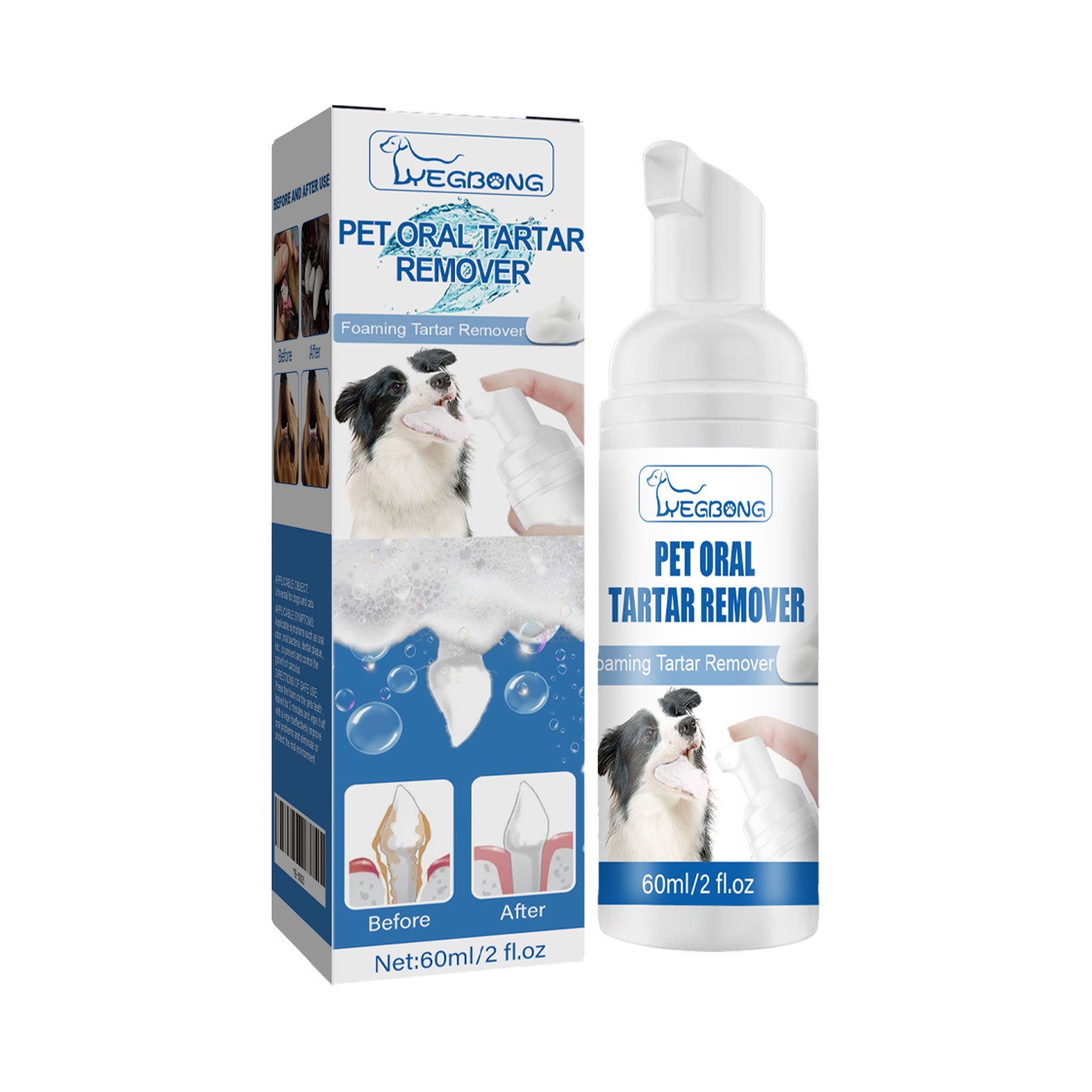 Yegbong Pet Tartar Remover Remove Dental Calculus Yellow Teeth Bad Breath Oral Foam Cleaner