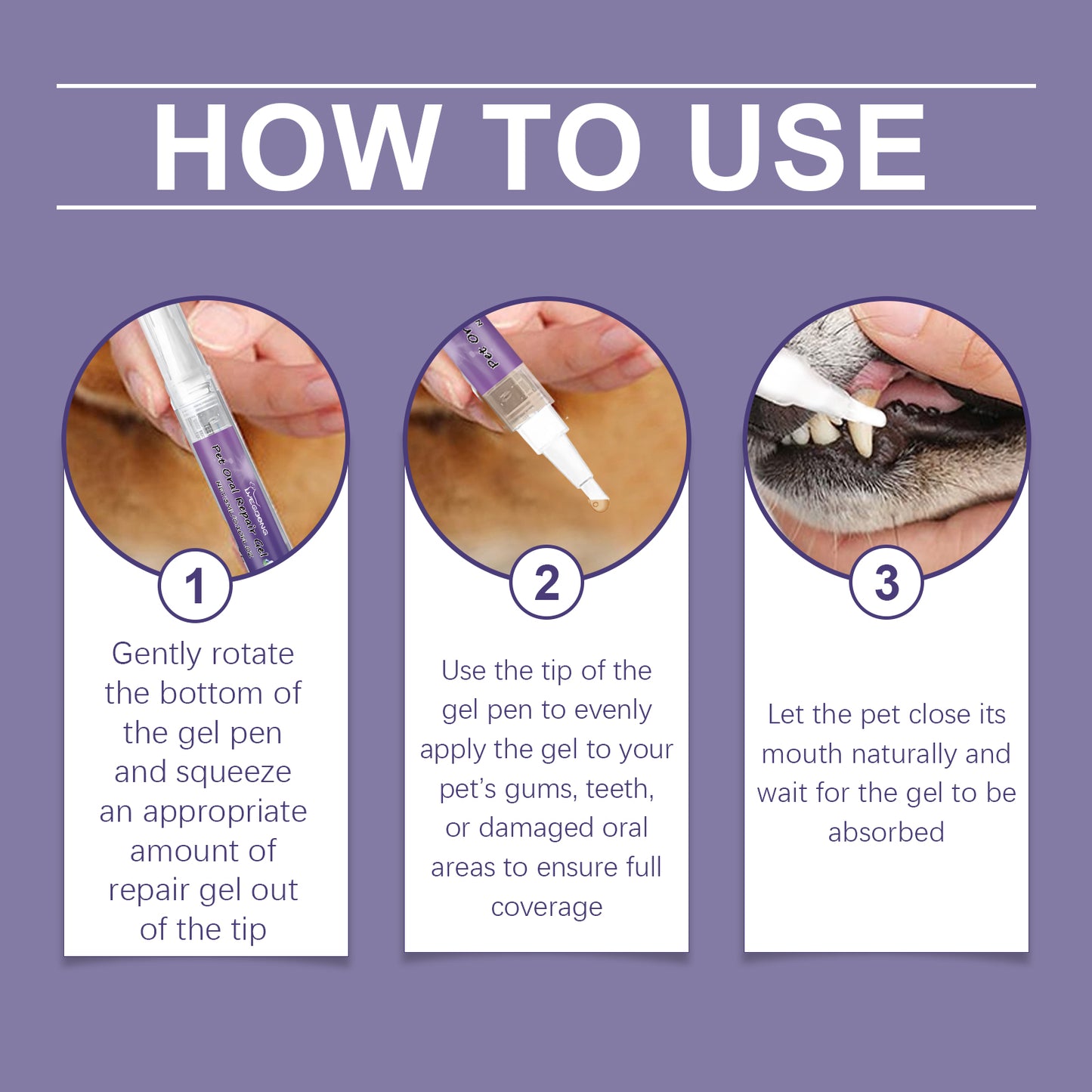 Yegbong Pet Oral Repair Gel Pet Oral Cleaning Gel for Removing Stains and Yellow Teeth Daily Care