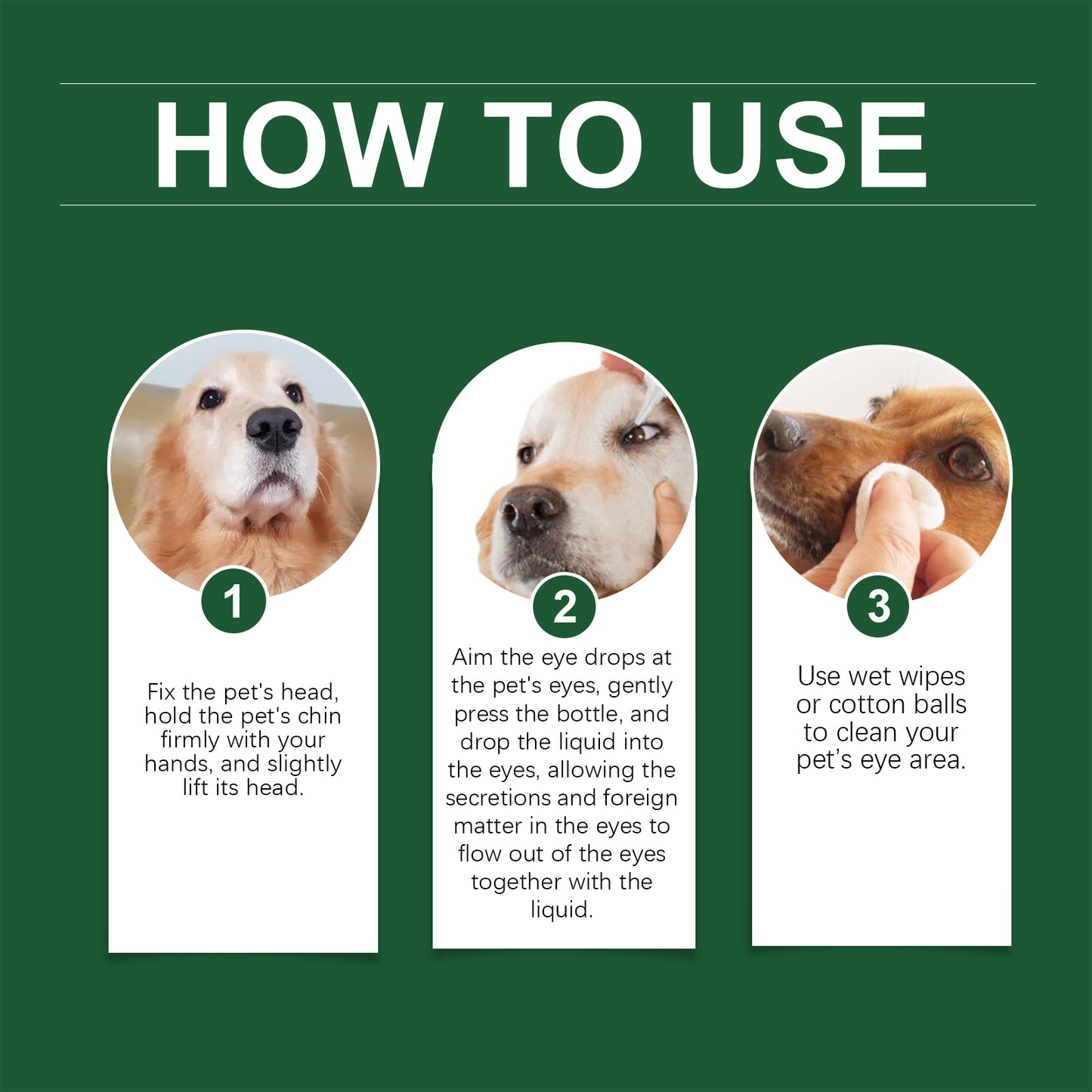 Yegbong Pet Eye Drops Dog Tear Stain Cleaning Pet Eye Drops Cat Eye Cleaning Supplies