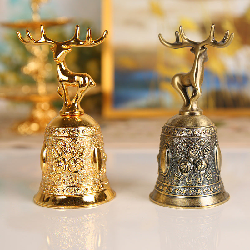 Deer Gold Bell Rose Hand Bell