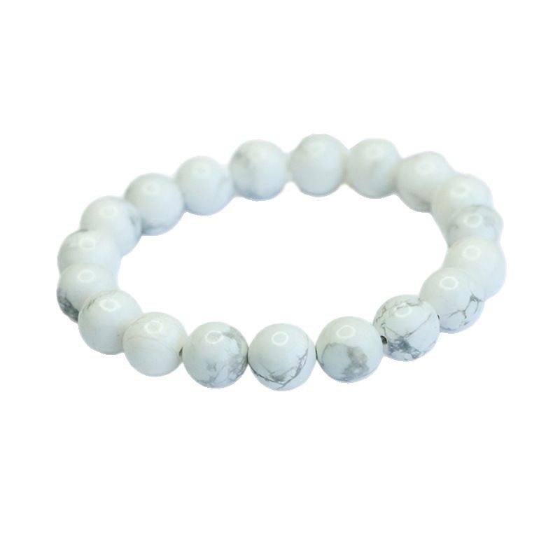 Natural white turquoise ink patterned bracelet