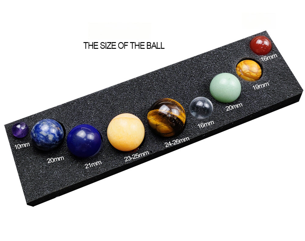 Natural Crystal Gemstone Ore Specimen Solar System Nine Planets Ball Desktop Planet Ornament