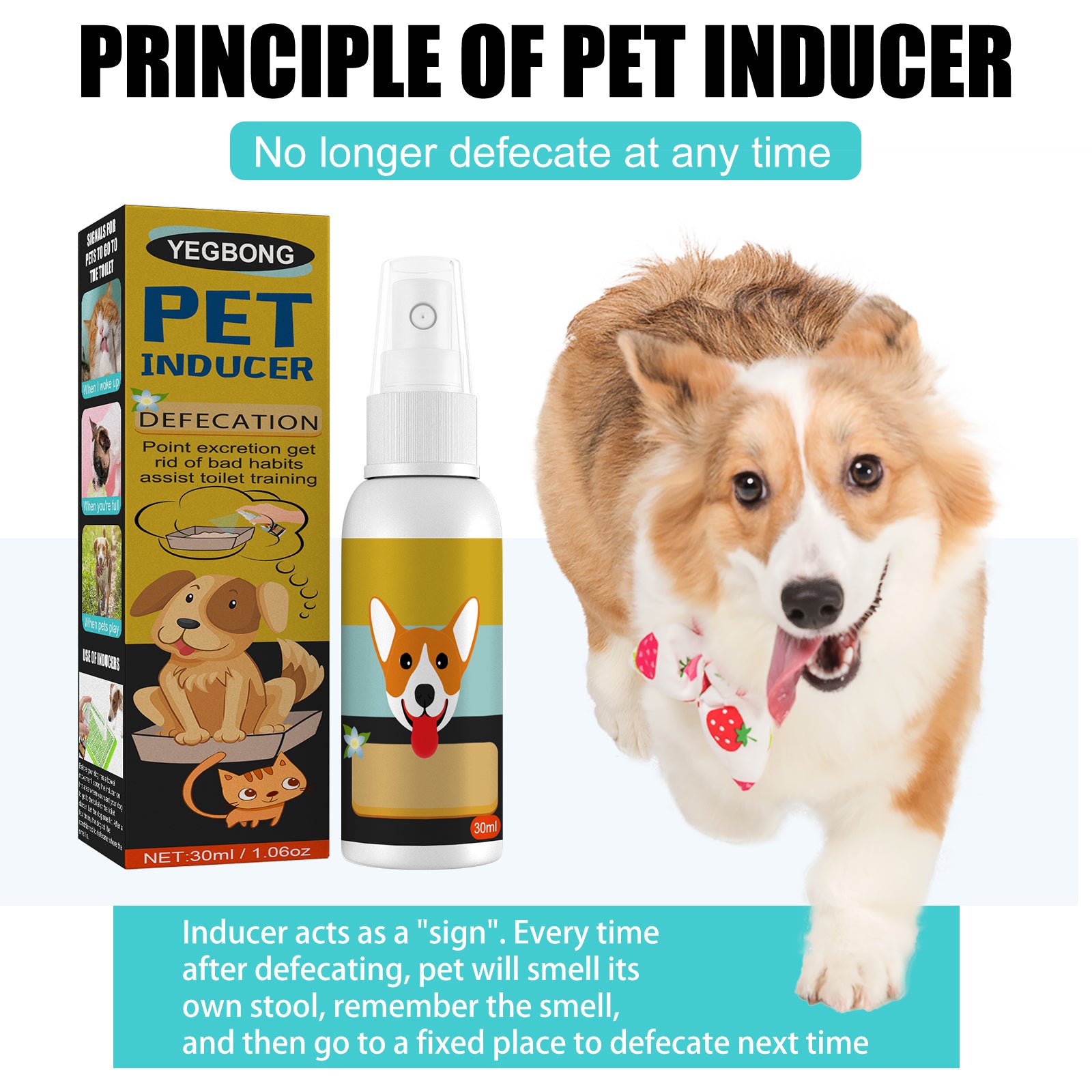 Yegbong Pet Defecation Positioning Spray Pet Potty Training Aid for Cats and Dogs