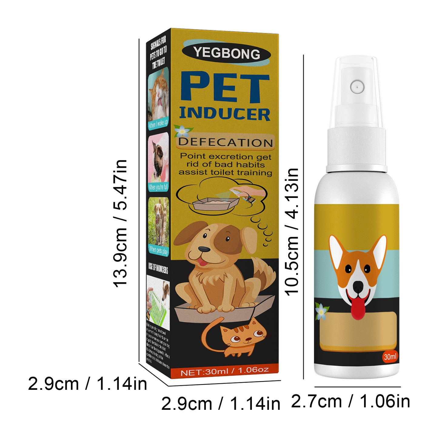Yegbong Pet Defecation Positioning Spray Pet Potty Training Aid for Cats and Dogs