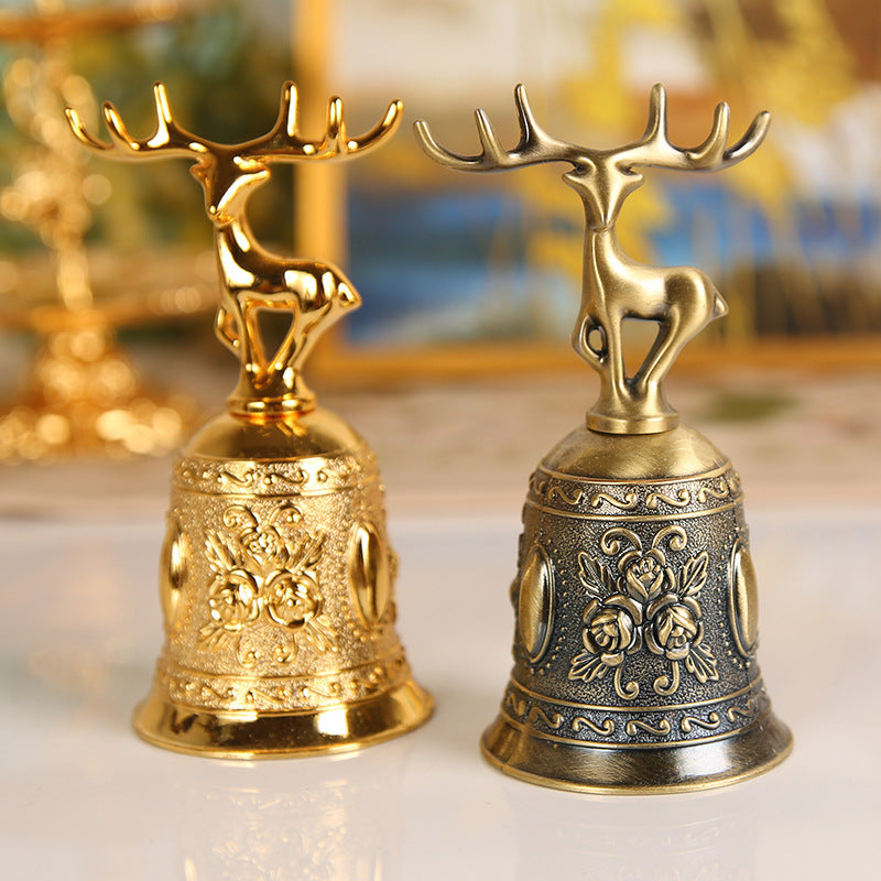 Deer Gold Bell Rose Hand Bell