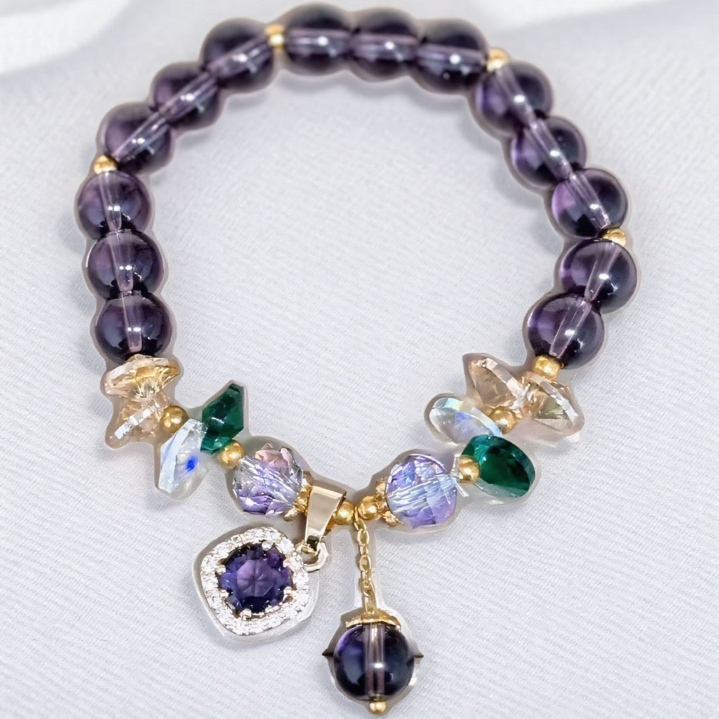 Bracelet Purple Crystal Bracelet Female Ins Niche Design Micro Inlaid Zirconia Hand String