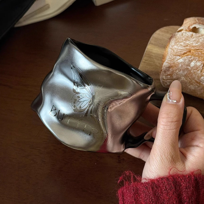 （Three cups）Light Luxury High-End Ceramic Mug Creative High-Value Home Office Elegant Goddess Coffee Cup Tea Cups