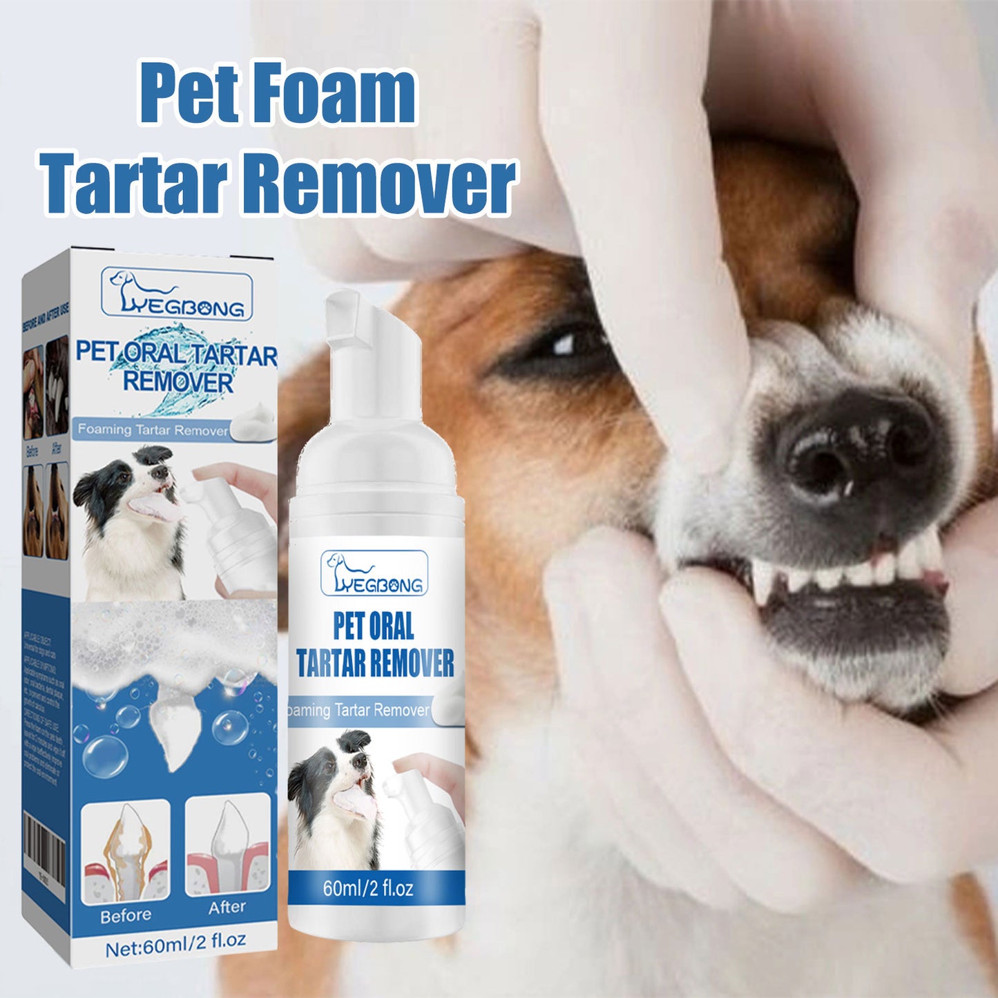Yegbong Pet Tartar Remover Remove Dental Calculus Yellow Teeth Bad Breath Oral Foam Cleaner