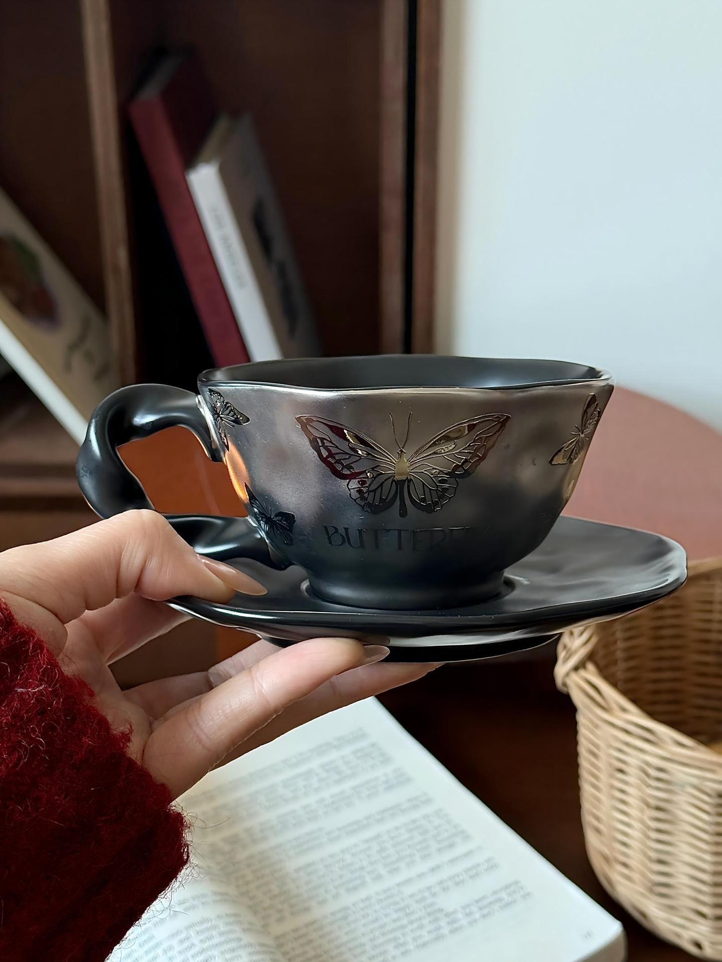 （Three cups）Light Luxury High-End Ceramic Mug Creative High-Value Home Office Elegant Goddess Coffee Cup Tea Cups