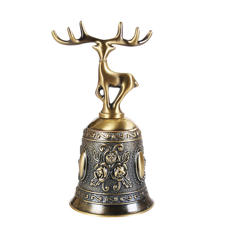 Deer Gold Bell Rose Hand Bell