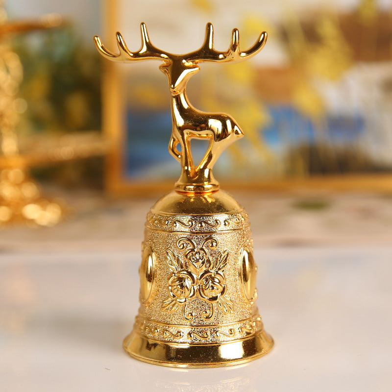 Deer Gold Bell Rose Hand Bell