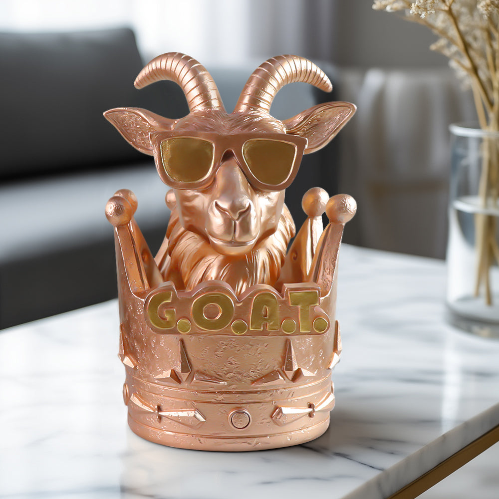 Resin Crown Goat Trophy  a Symbol of Excellence and Majesty Music Trophy | Detailed Goat Design | Metal Polished, Goat Gifts