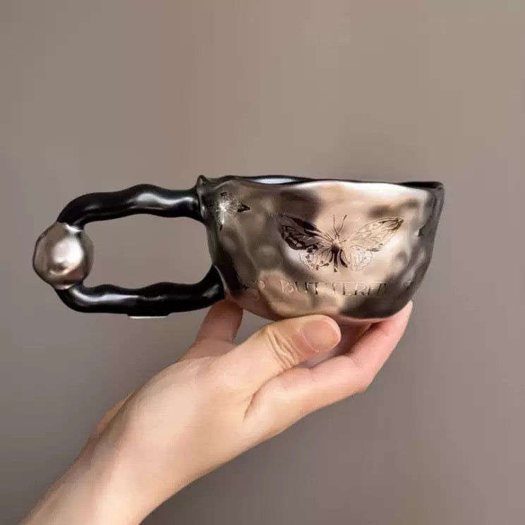 （Three cups）Light Luxury High-End Ceramic Mug Creative High-Value Home Office Elegant Goddess Coffee Cup Tea Cups