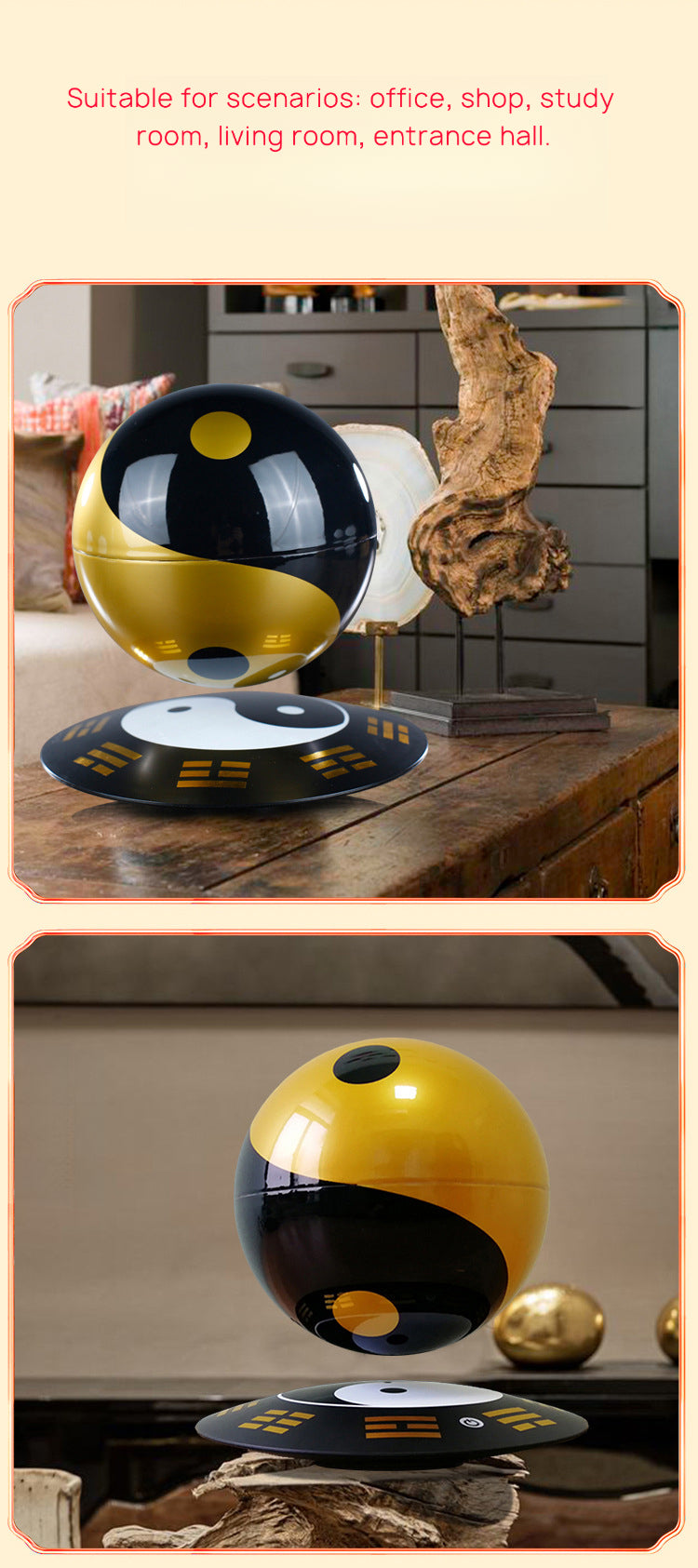 Magnetic Levitation Tai Chi Ball Creative Feng Shui Supplies Home Decor Ornaments Auspicious Supplies Housewarming New Home Opening Gifts