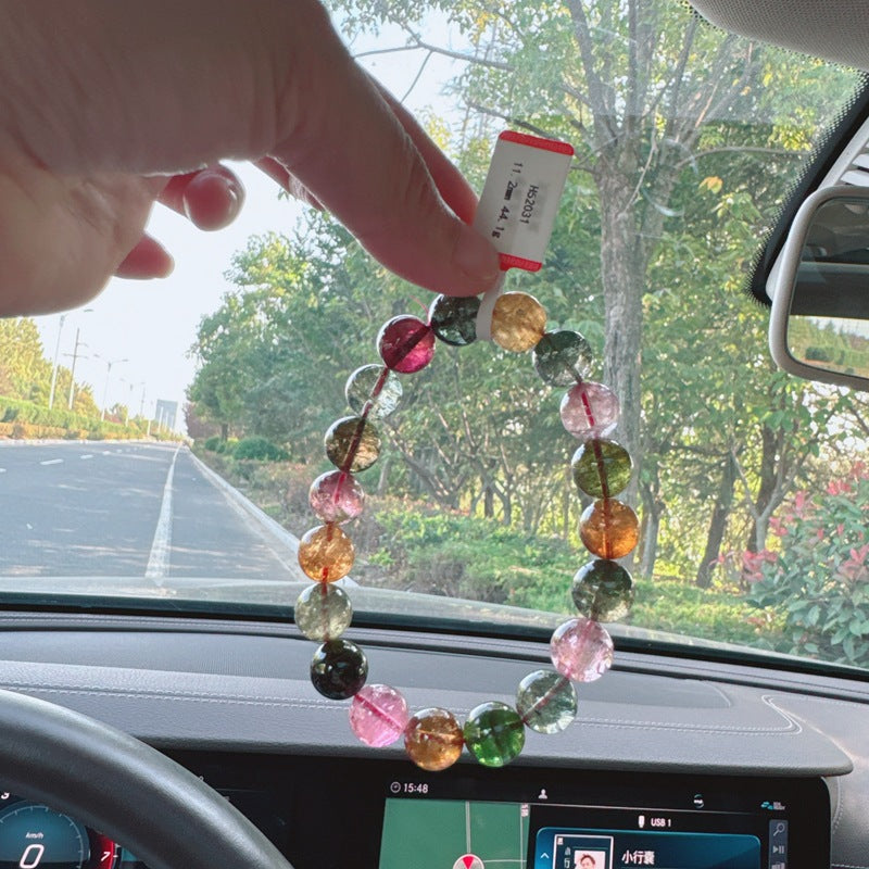 10MM Natural Brazilian Old Material Tourmaline Bracelet Round Beads Large Size Multiple Choices Rich and Transparent