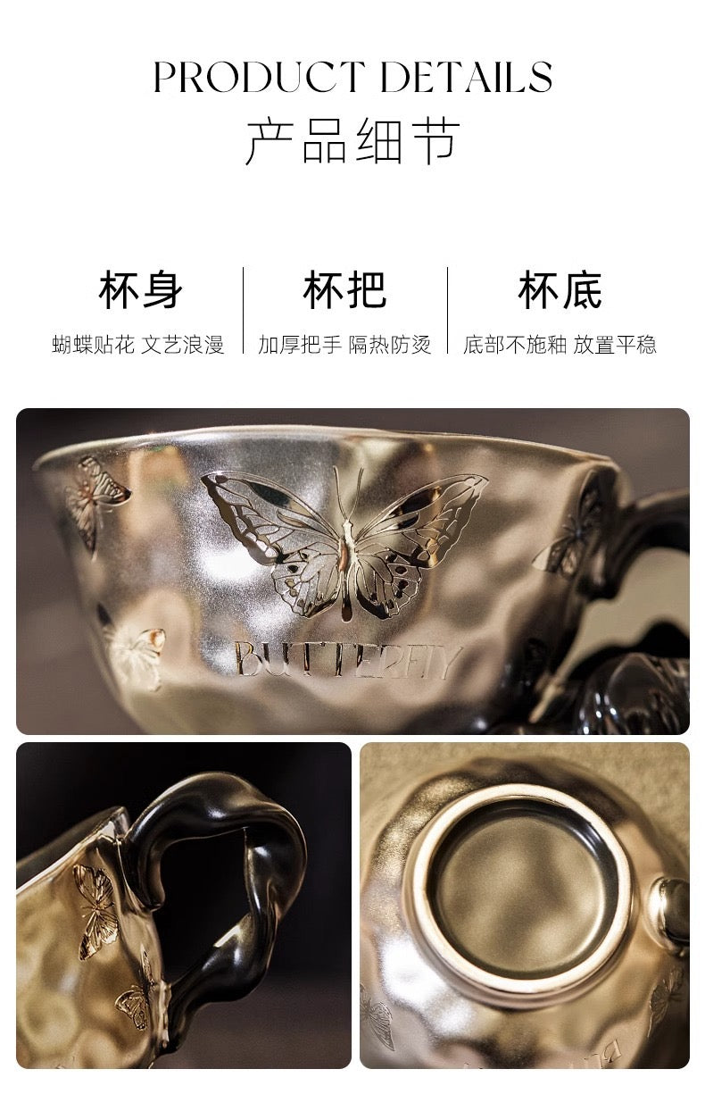 （Three cups）Light Luxury High-End Ceramic Mug Creative High-Value Home Office Elegant Goddess Coffee Cup Tea Cups