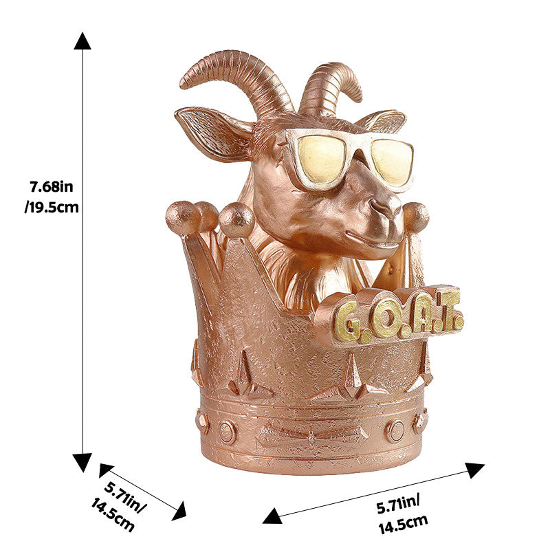 Resin Crown Goat Trophy  a Symbol of Excellence and Majesty Music Trophy | Detailed Goat Design | Metal Polished, Goat Gifts