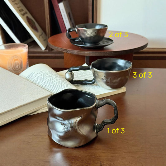 （Three cups）Light Luxury High-End Ceramic Mug Creative High-Value Home Office Elegant Goddess Coffee Cup Tea Cups