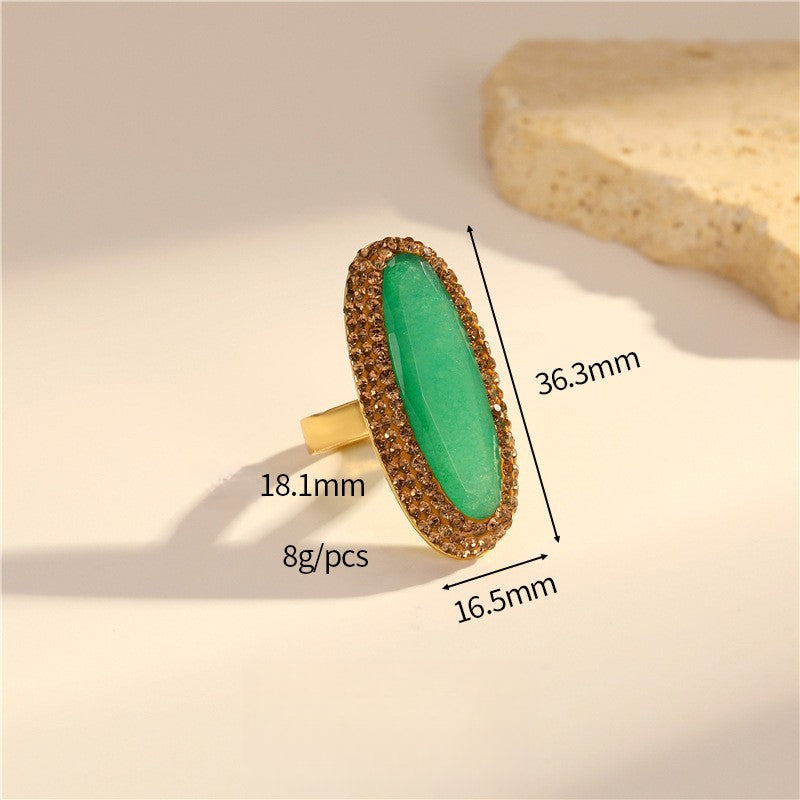 Vintage Style Natural Amethyst Gemstone Ring Niche Temperament Open Retro adjustable openning High-end Feel Ring for Women