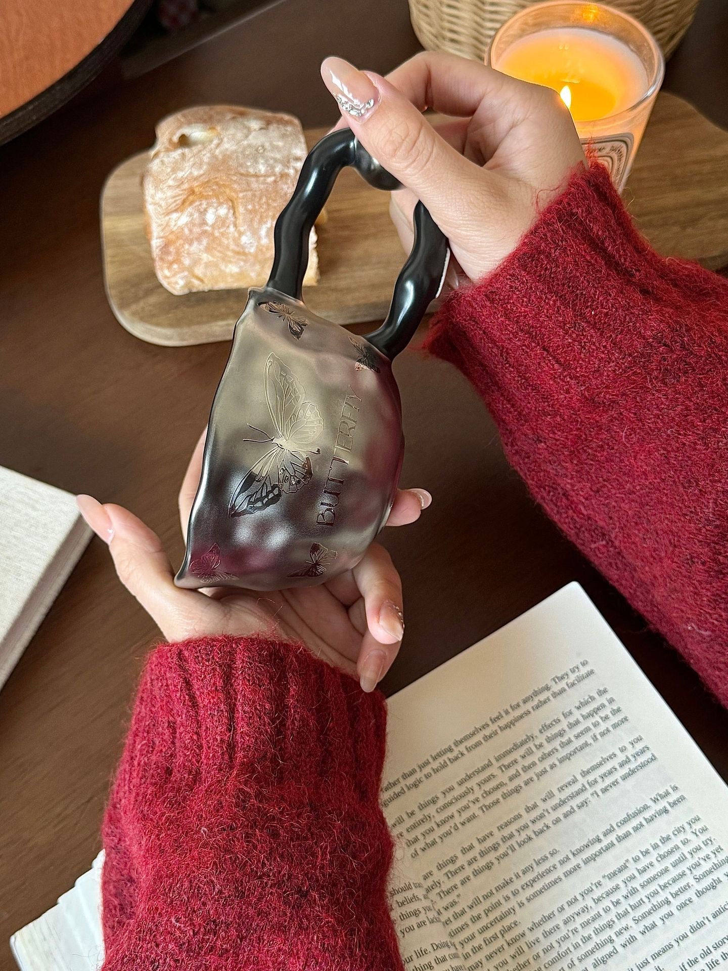 （Three cups）Light Luxury High-End Ceramic Mug Creative High-Value Home Office Elegant Goddess Coffee Cup Tea Cups