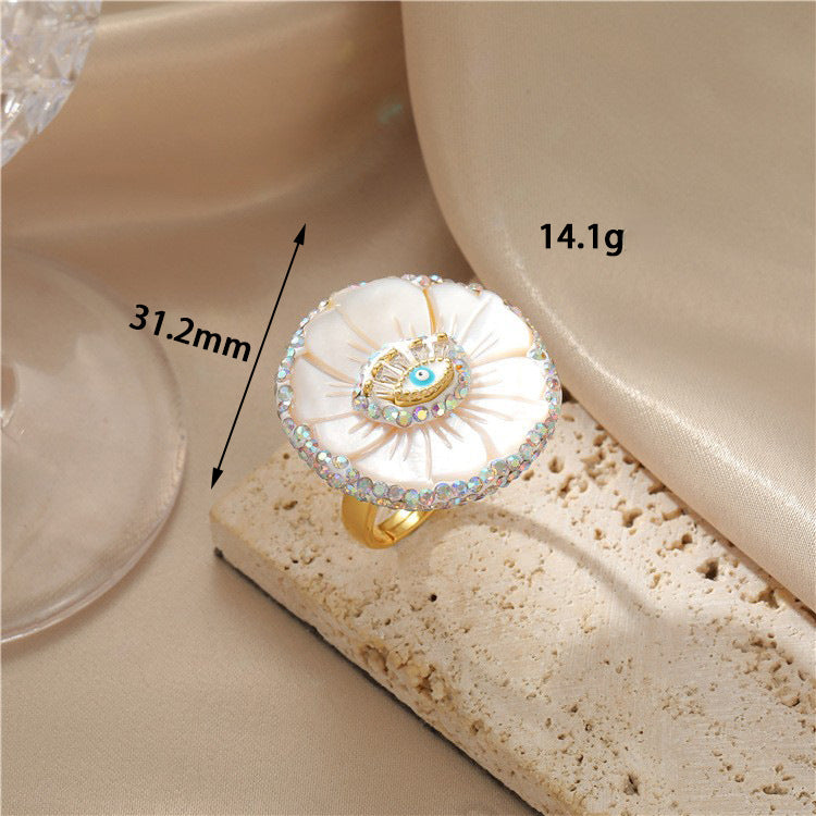 Vintage Style Natural Amethyst Gemstone Ring Niche Temperament Open Retro adjustable openning High-end Feel Ring for Women