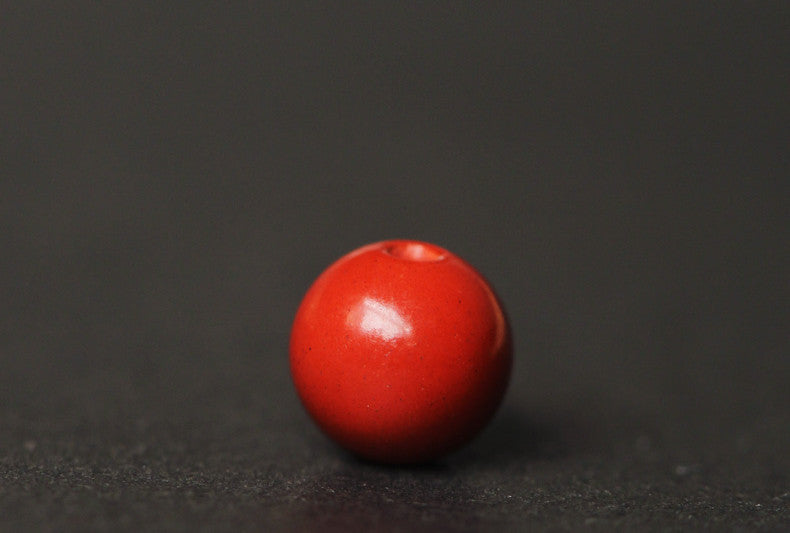 Elegant Women's 3-Loop Vermilion Bead Bracelet – 6mm Round Red Cinnabar Gift