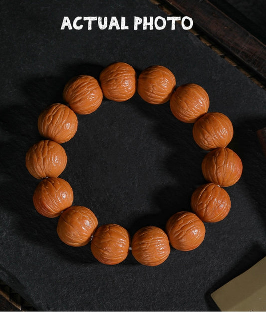 Monkey head walnut bracelet treasure trove style-Wisdom, Luck, Protection, Health, and Wealth