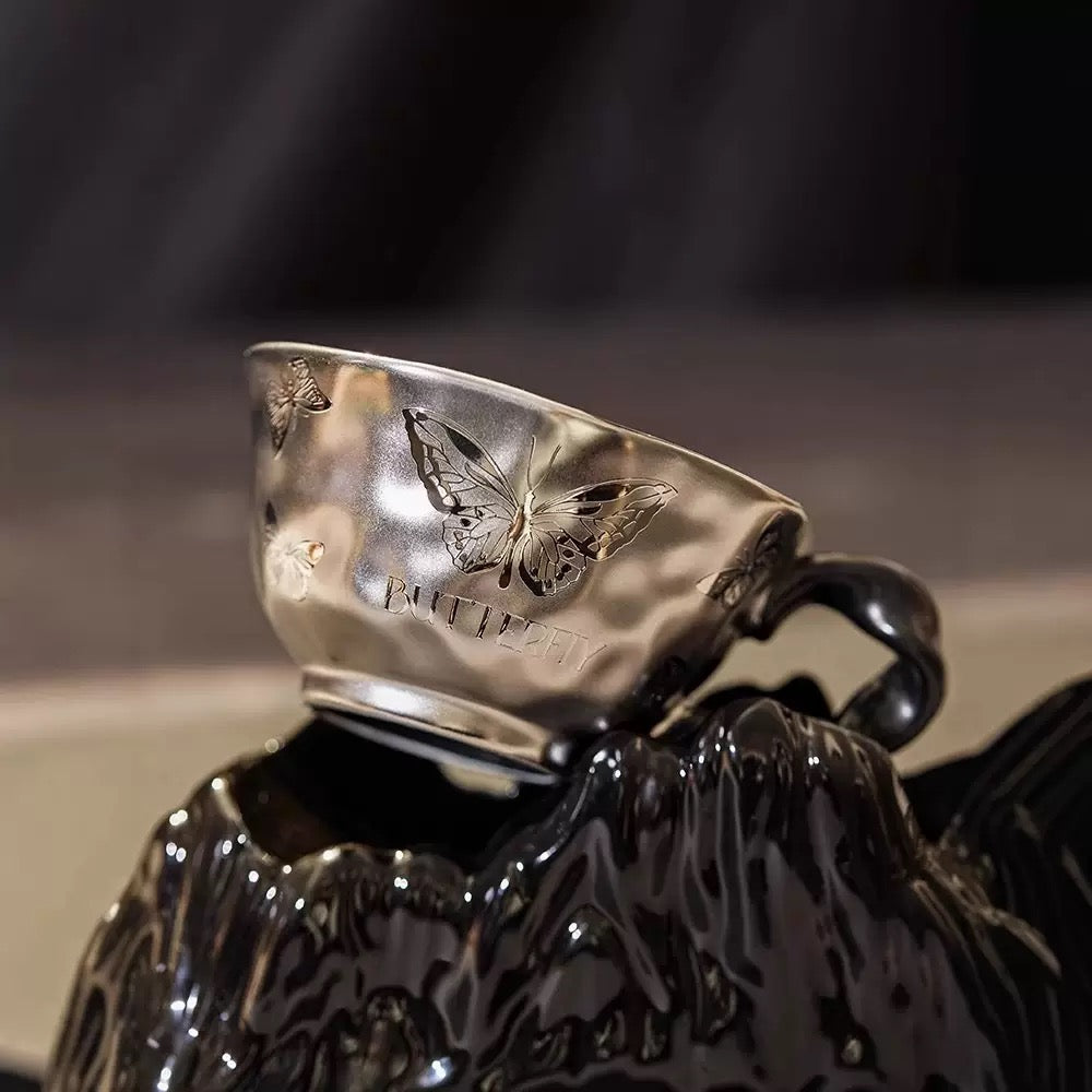 （Three cups）Light Luxury High-End Ceramic Mug Creative High-Value Home Office Elegant Goddess Coffee Cup Tea Cups