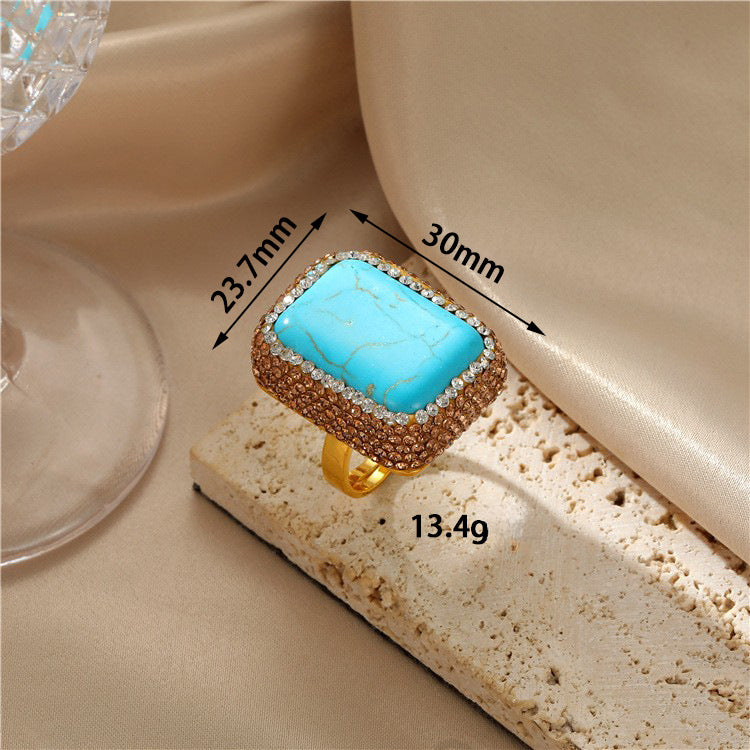 Vintage Style Natural Amethyst Gemstone Ring Niche Temperament Open Retro adjustable openning High-end Feel Ring for Women