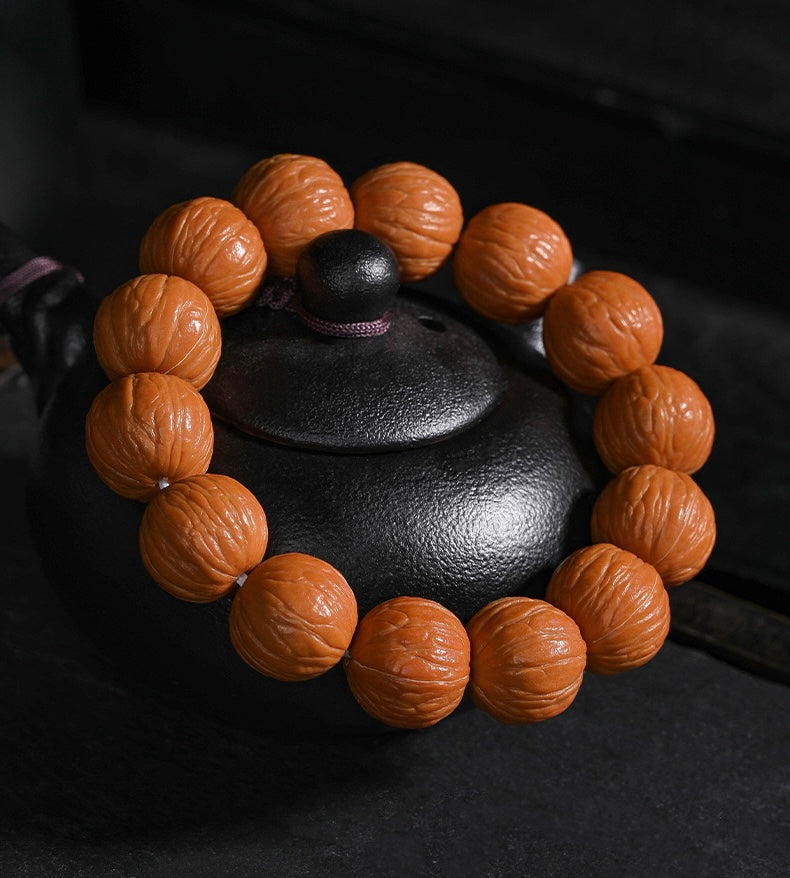 Monkey head walnut bracelet treasure trove style-Wisdom, Luck, Protection, Health, and Wealth