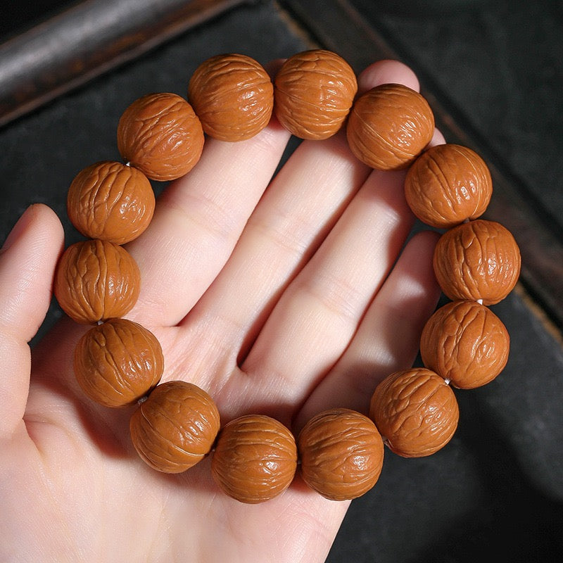 Monkey head walnut bracelet treasure trove style-Wisdom, Luck, Protection, Health, and Wealth
