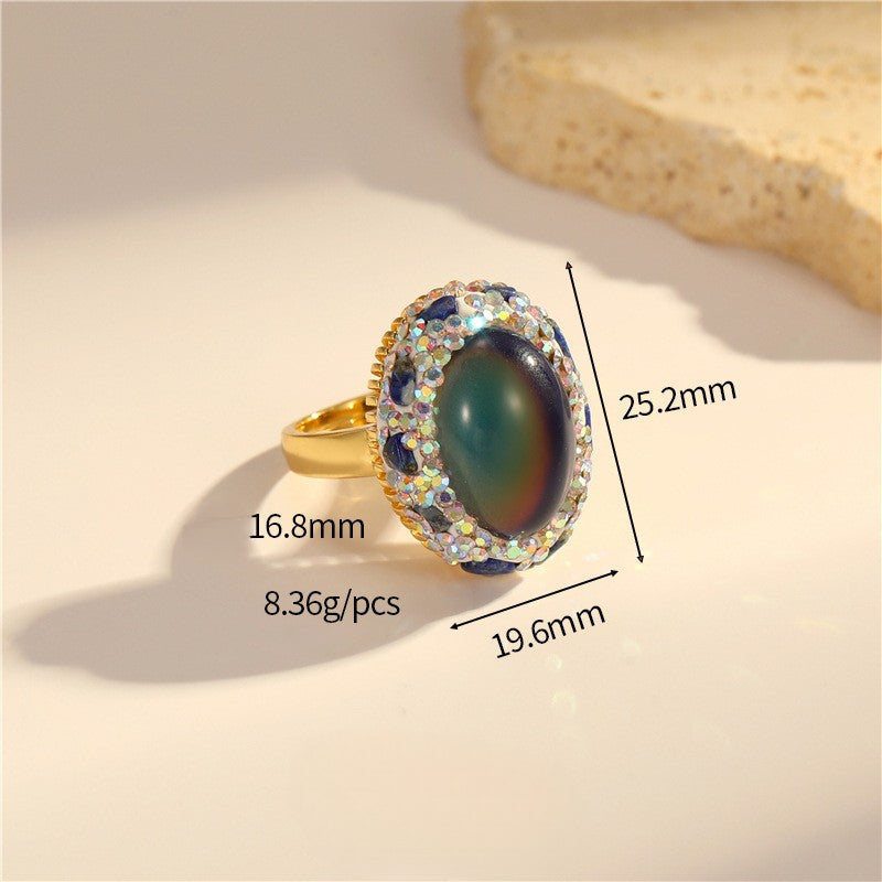 Vintage Style Natural Amethyst Gemstone Ring Niche Temperament Open Retro adjustable openning High-end Feel Ring for Women