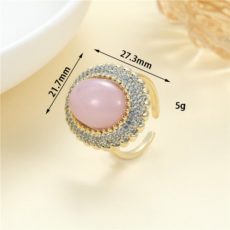 Vintage Style Natural Amethyst Gemstone Ring Niche Temperament Open Retro adjustable openning High-end Feel Ring for Women