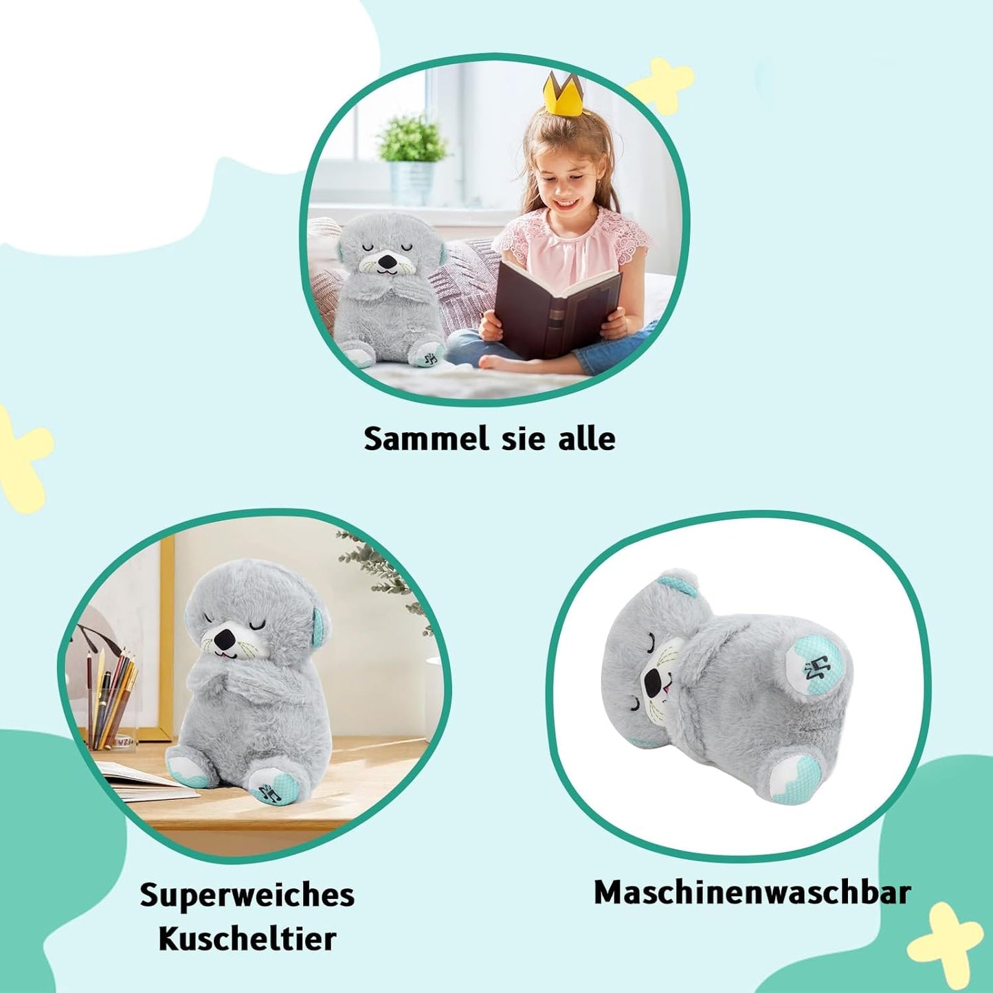 US Local Stock Breathing Stuffed Animal, Mush Plushies for Anxiety and Sleep, Four Gear Adjustment, Portable Plush Toy